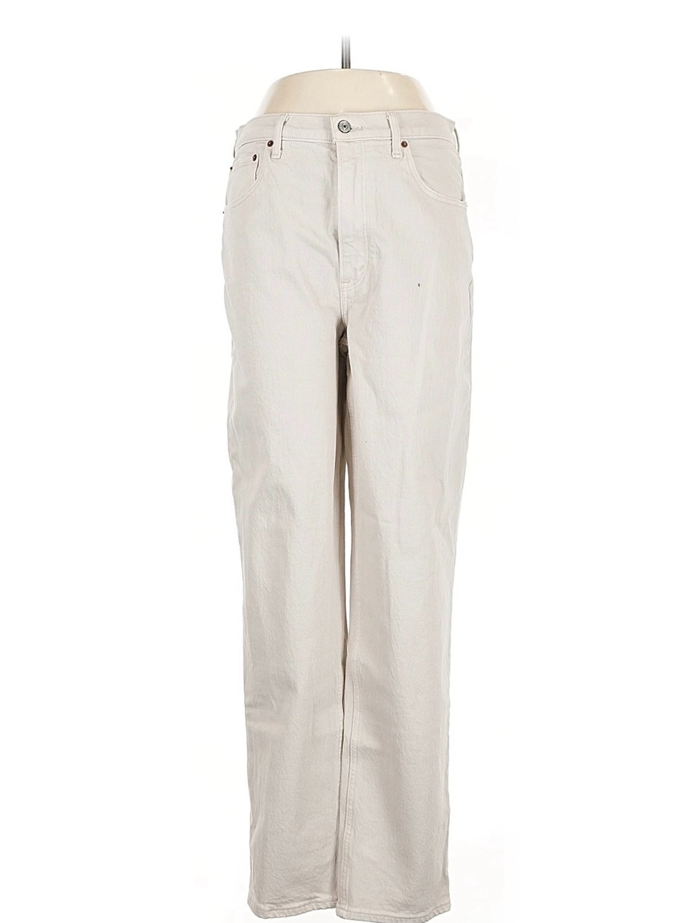 Abercrombie & Fitch Cream Straight-Leg Women's Jeans
